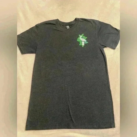 Next Level Apparel Tops - Next Level Gray T shirt with short sleeves & GROW on back in a floral design